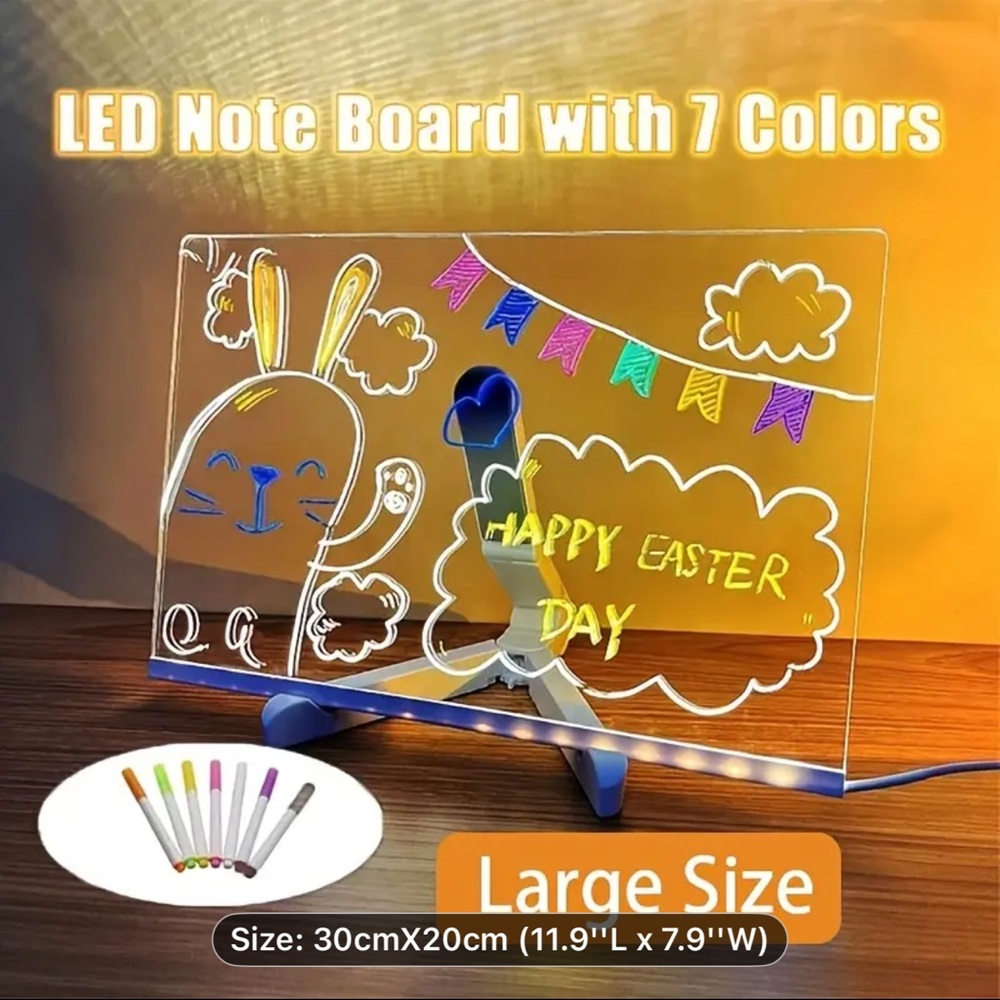 One for 15.00$  or two for 25.00$ Colorful LED acrylic Note Board for all ages